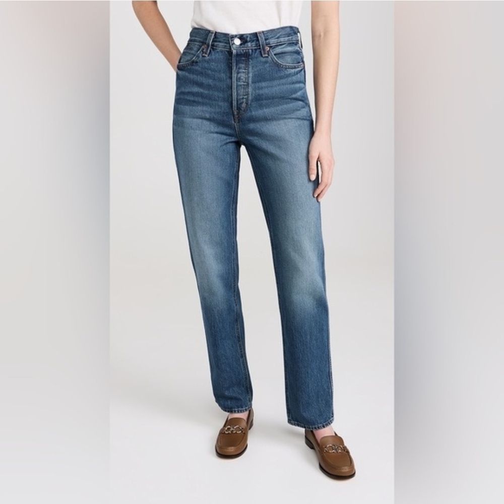 Alex Mill Carla High Rise Vintage Straight Jeans Size 29 Vintage Medium Indigo
